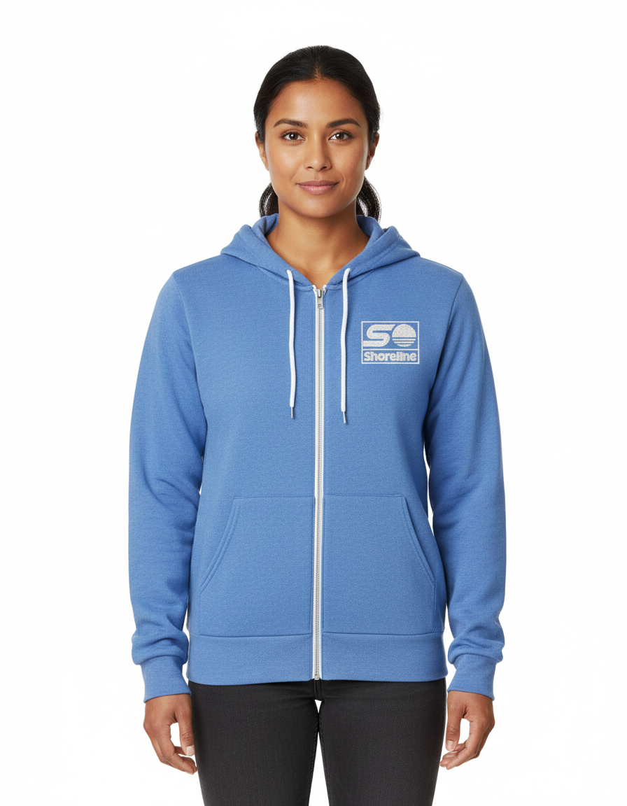 Bella + Canvas Sponge Fleece Embroidered Full-Zip Hoodie