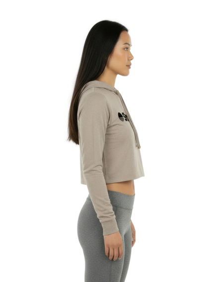 Bella + Canvas Women’s Triblend Crop Long Sleeve Hoodie