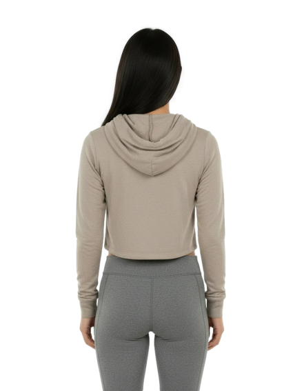 Bella + Canvas Women’s Triblend Crop Long Sleeve Hoodie
