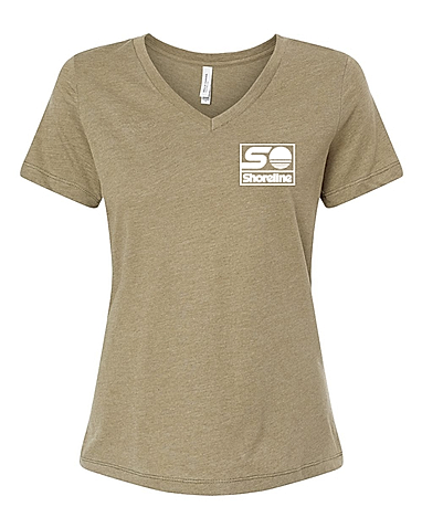 Bella + Canvas Women's Relaxed Heather CVC V-Neck Tee